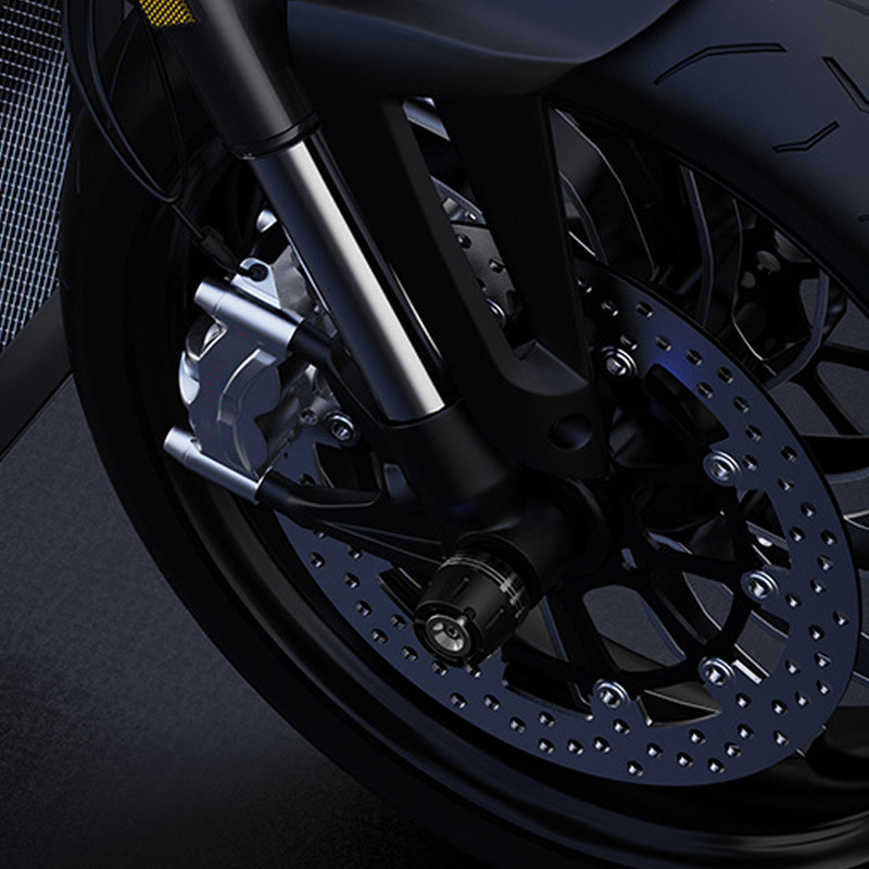 2 vnt CNC aliuminio priekinių šakių rėmo slankiojančio rato motociklo apsauga nuo kritimo, purvo dviračio motociklo priedai