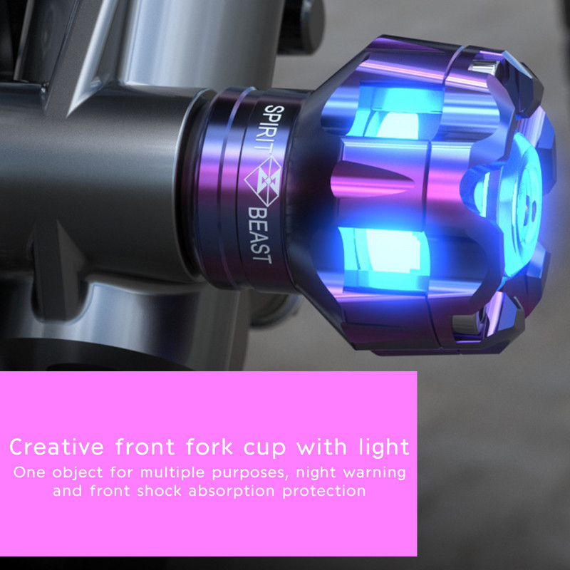 Spirit Beast Suport de protecție împotriva căderii pentru motociclete, cu LED-uri, cu amortizor strălucitor, pentru protecție împotriva căderii.