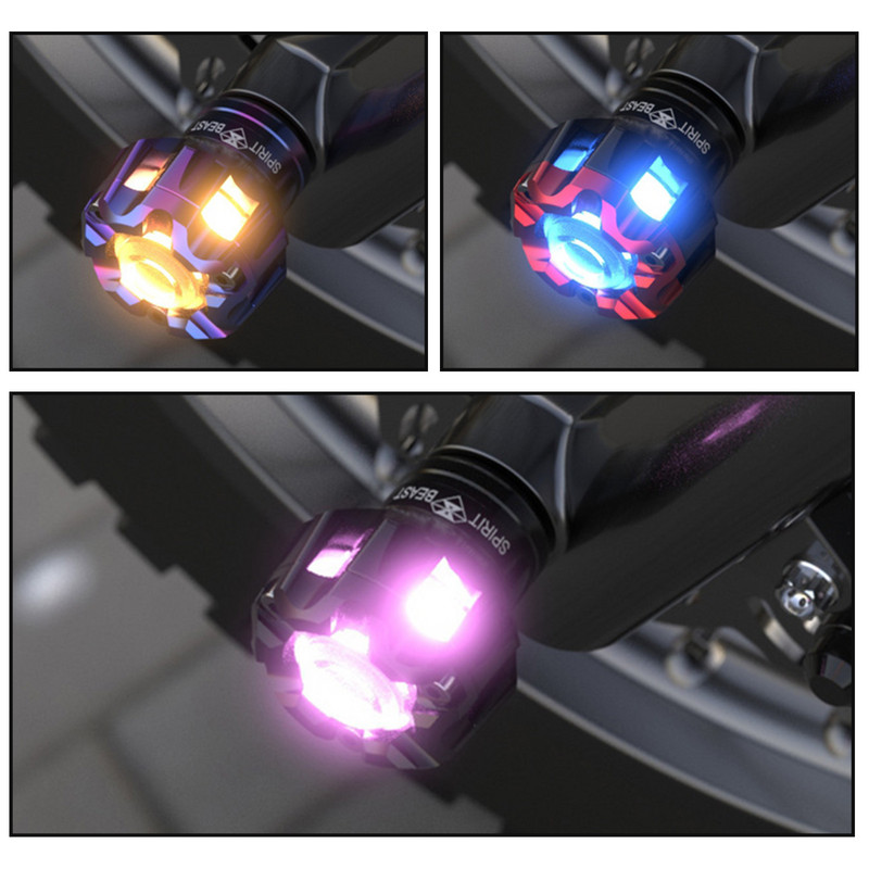 Spirit Beast Suport de protecție împotriva căderii pentru motociclete, cu LED-uri, cu amortizor strălucitor, pentru protecție împotriva căderii.