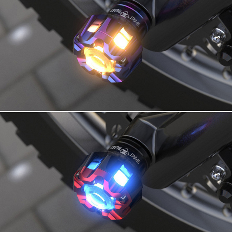 Spirit Beast Suport de protecție împotriva căderii pentru motociclete, cu LED-uri, cu amortizor strălucitor, pentru protecție împotriva căderii.