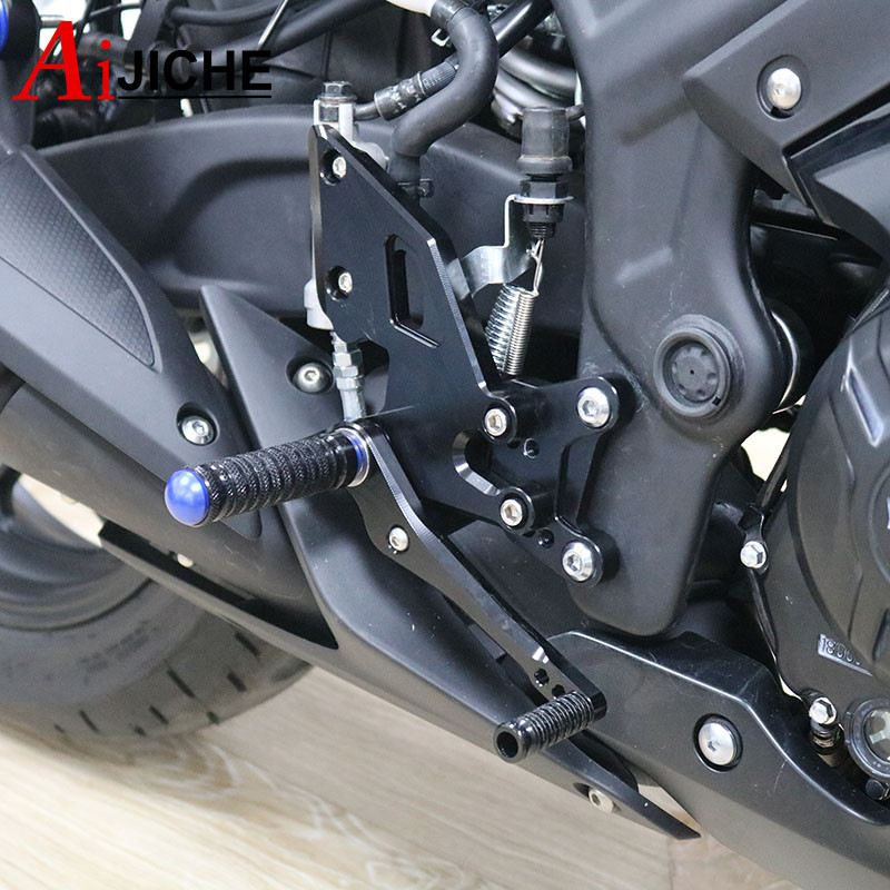 Set de spate reglabil CNC pentru motociclete Suport pentru picioare Suport pentru picioare pentru YAMAHA YZF-R3 YZF-R25 YZF R3 R25 YZFR3 MT-03 MT-25 MT03 MT25