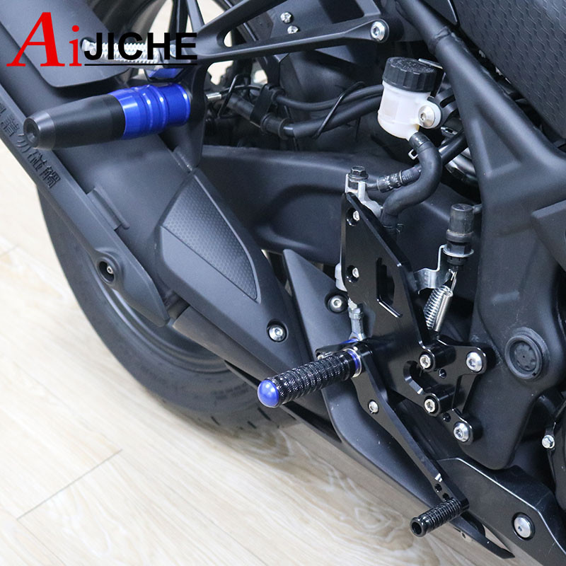 Set de spate reglabil CNC pentru motociclete Suport pentru picioare Suport pentru picioare pentru YAMAHA YZF-R3 YZF-R25 YZF R3 R25 YZFR3 MT-03 MT-25 MT03 MT25