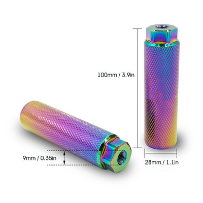 2x MTB BMX dviračio dviračio ašies pedalo lydinio pėdos kaskadininkas pėdos atrama-svirties cilindro rankena neslystanti priekinės galinės ašies pėdos krautuvas