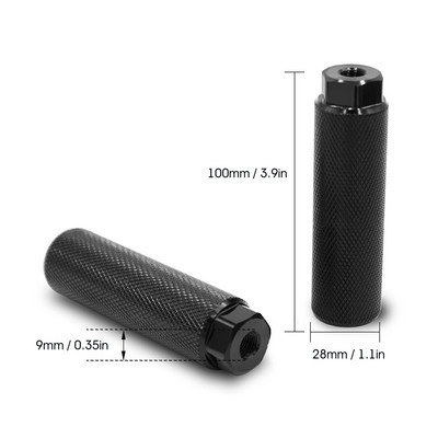 2x MTB BMX dviračio dviračio ašies pedalo lydinio pėdos kaskadininkas pėdos atrama-svirties cilindro rankena neslystanti priekinės galinės ašies pėdos krautuvas