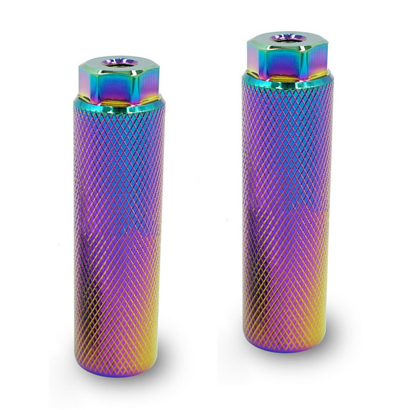 2x MTB BMX dviračio dviračio ašies pedalo lydinio pėdos kaskadininkas pėdos atrama-svirties cilindro rankena neslystanti priekinės galinės ašies pėdos krautuvas