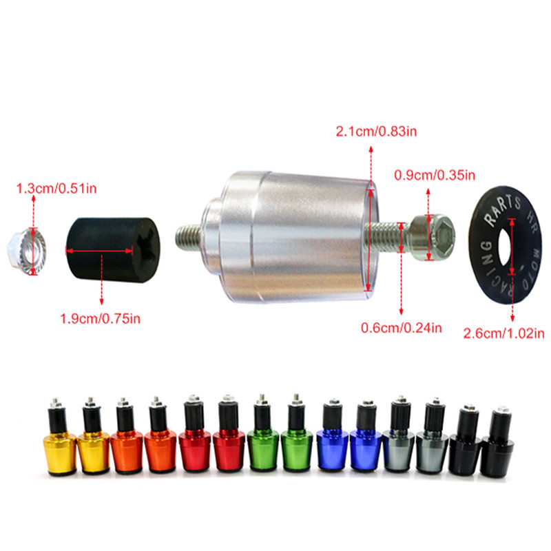 7/8''22mm CNC Motociclete Manere Universale pentru Ghidon Capat Maner Cap Caps Caps Plug pentru Honda Yamaha Suzuki Ducati BMW Kawasaki