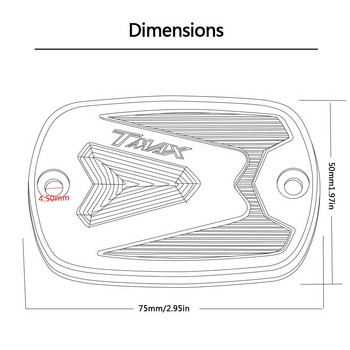 ΝΕΟ Κάλυμμα καπακιού ρεζερβουάρ δοχείου υγρού καυσίμου υγρού φρένων μοτοσυκλέτας CNC αλουμινίου για LOGO YAMAHA T-Max 500 TMAX 500 TMax 530 TMAX 560