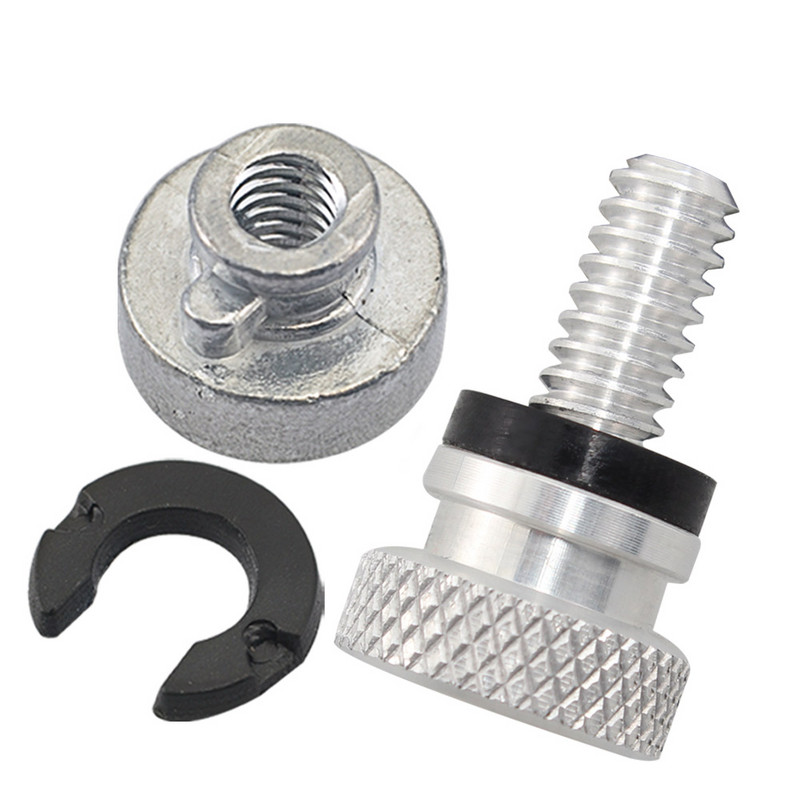 Șuruburi cu cap moletat cu filet de 1/4" Capac scaun șuruburi de montare rapidă pentru Harley Touring Softail Dyna Sportster XL 883 1200 Negru Crom