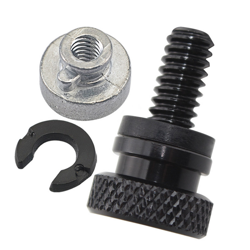 Șuruburi cu cap moletat cu filet de 1/4" Capac scaun șuruburi de montare rapidă pentru Harley Touring Softail Dyna Sportster XL 883 1200 Negru Crom