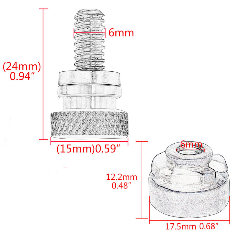 Șuruburi cu cap moletat cu filet de 1/4" Capac scaun șuruburi de montare rapidă pentru Harley Touring Softail Dyna Sportster XL 883 1200 Negru Crom