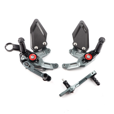 Pentru S1000RR 2015 2016 2017 2018 Fibră de carbon Rearset Reglabil Sujete de picioare din aluminiu Set de curse pentru spate S1000 RR