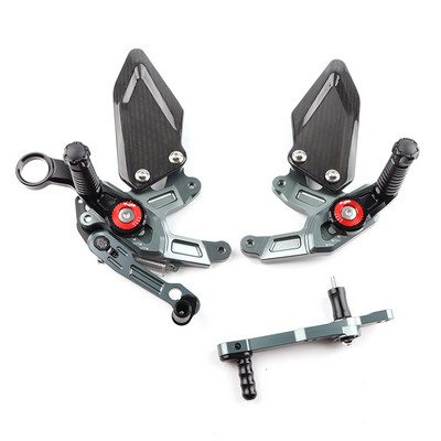 Pentru S1000RR 2015 2016 2017 2018 Fibră de carbon Rearset Reglabil Sujete de picioare din aluminiu Set de curse pentru spate S1000 RR
