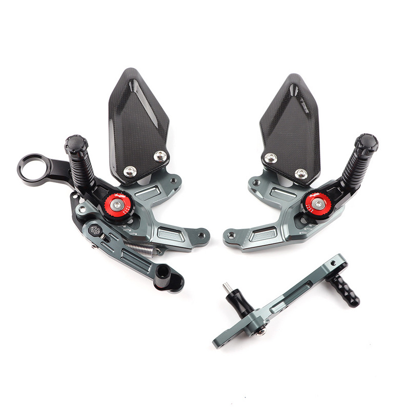 Pentru S1000RR 2015 2016 2017 2018 Fibră de carbon Rearset Reglabil Sujete de picioare din aluminiu Set de curse pentru spate S1000 RR