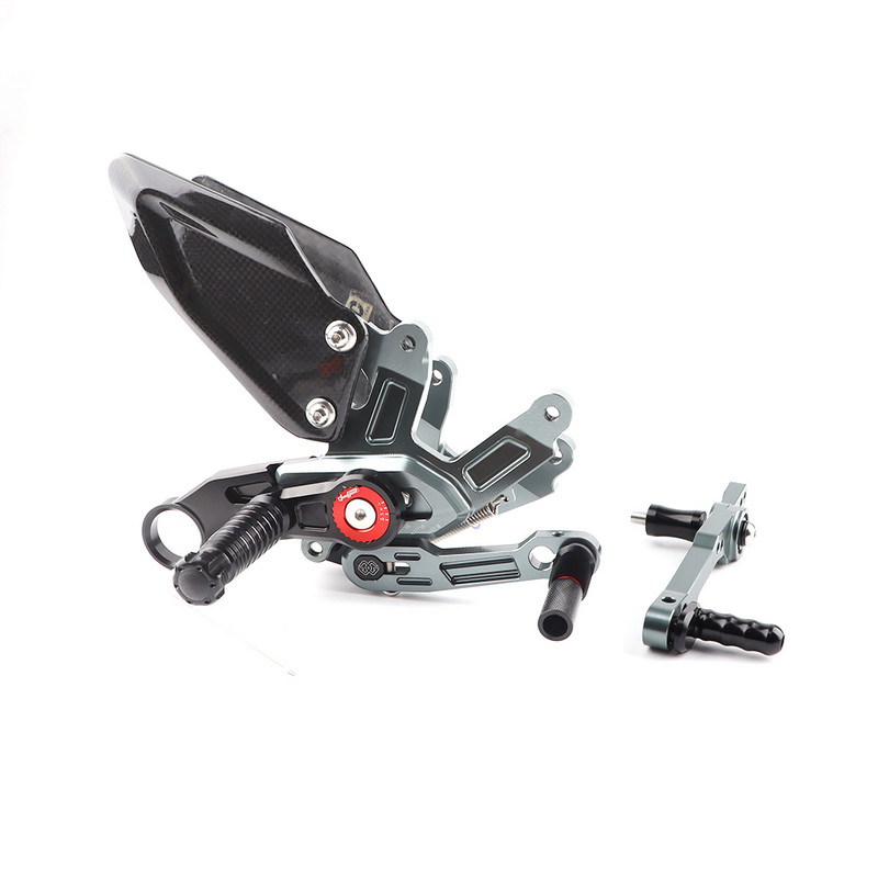 Pentru S1000RR 2015 2016 2017 2018 Fibră de carbon Rearset Reglabil Sujete de picioare din aluminiu Set de curse pentru spate S1000 RR