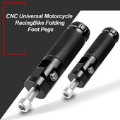 2 buc Black Sliver CNC Aluminiu Universal Motocicletă Motor Bicicletă Suporturi pliante Suporturi pentru picioare Suporturi Ace pedale din spate Set Piese