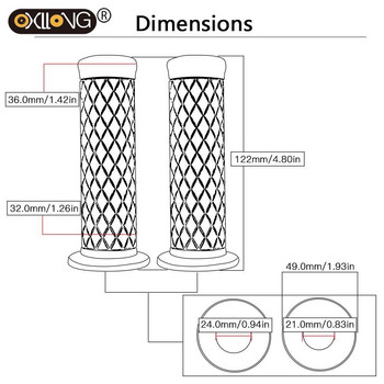 Τιμόνι μοτοσυκλέτας 2 τεμ. 7/8 22mm Moto Grip Ends Plus Handlebar Hand Grip Bar End for Motorcycle Bike Cafe Racer Car Styling