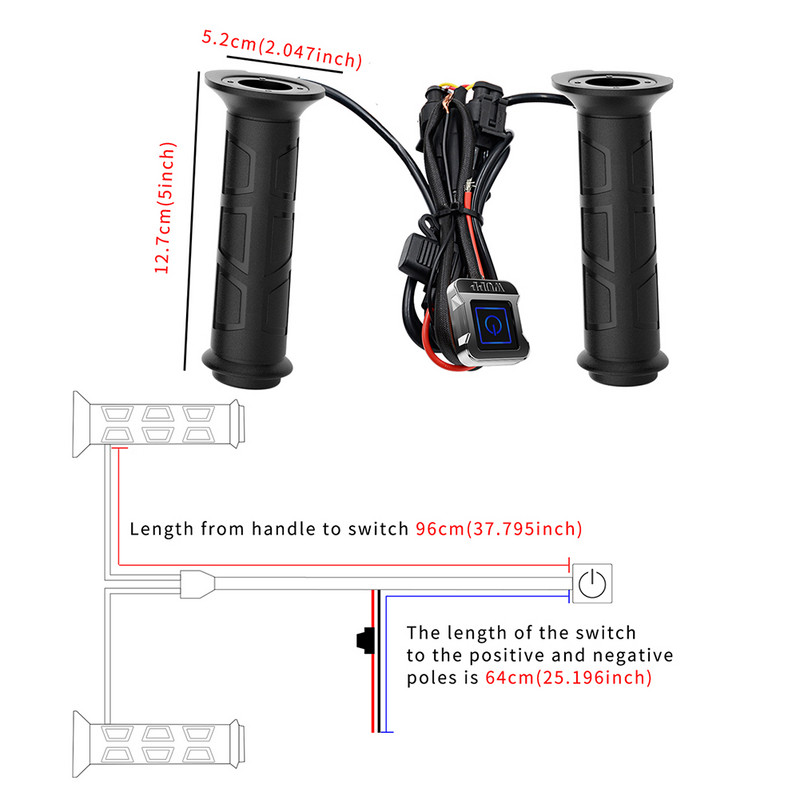 Impermeabil 12V Universal Motocicletă 22mm Mânere electrice cu încălzire caldă Încălzitoare de mâini pentru motociclete Reglați temperatura ghidonului