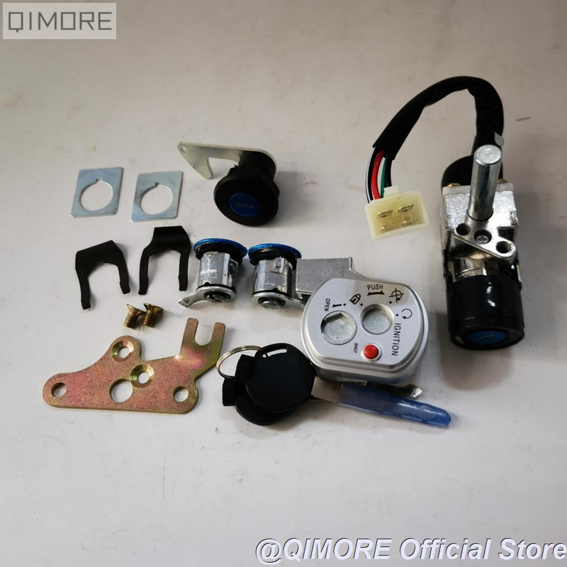 Set de chei/încuietori pentru comutator de aprindere cu 4 fire (Tip II) pentru trotinete chinezești Zoomer Ruckus Style Set de încuietori Icebear Maddog