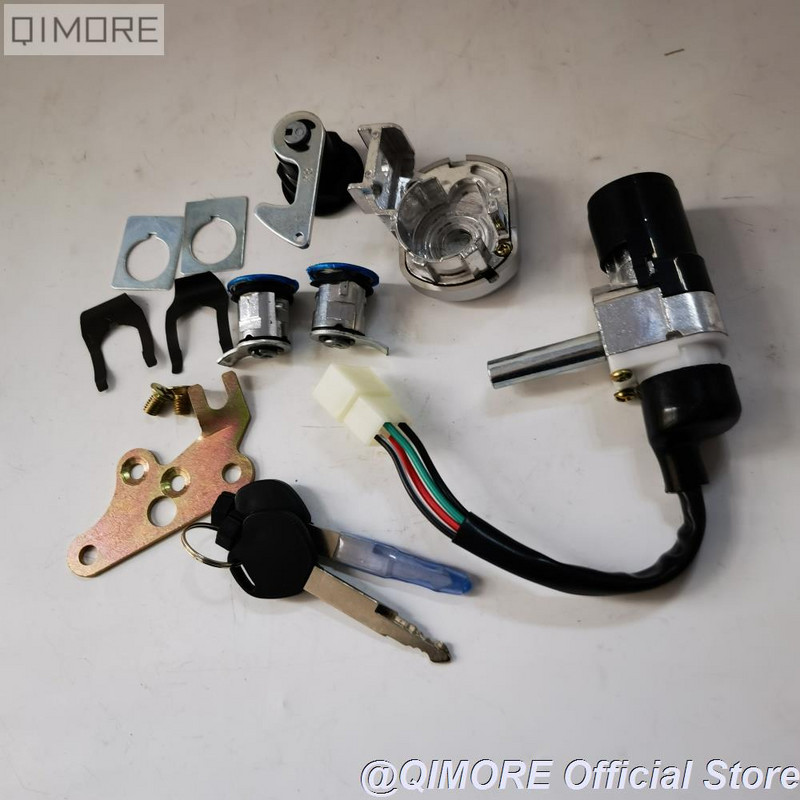 Set de chei/încuietori pentru comutator de aprindere cu 4 fire (Tip II) pentru trotinete chinezești Zoomer Ruckus Style Set de încuietori Icebear Maddog