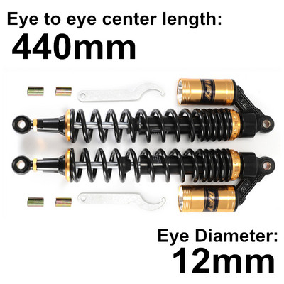 280mm 320mm 340mm 360mm 380mm 400mm 440mm motocikla gaisa amortizators aizmugurējā piekare ATV Quad Scooter Dirt Bike Motor D30