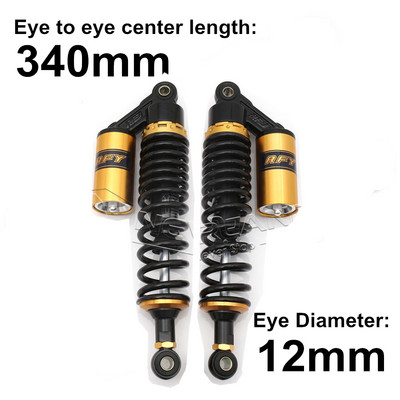 280mm 320mm 340mm 360mm 380mm 400mm 440mm motocikla gaisa amortizators aizmugurējā piekare ATV Quad Scooter Dirt Bike Motor D30