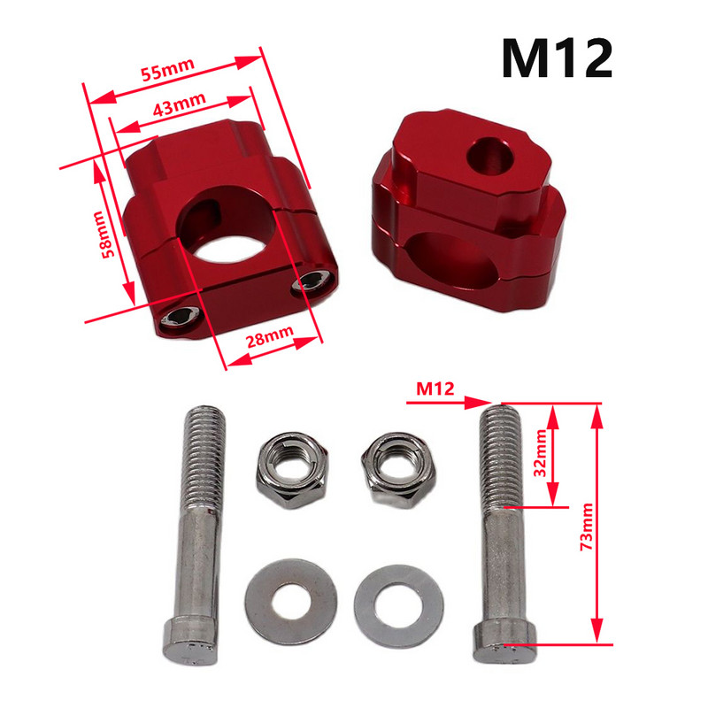 22MM 28MM CNC Ghidon Fat Bar Mount Clamp Riser Motocicletă Universal pentru Harley Honda Yamaha Suzuki Kawasaki Offroad