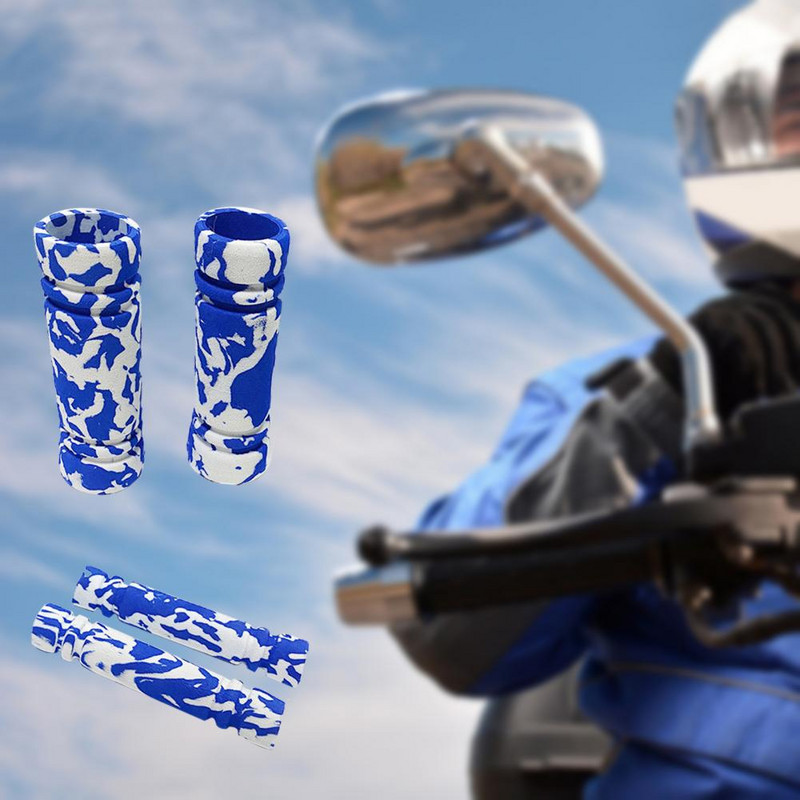1 set Capacă pentru mânerul clapetei de accelerație Huse anti-alunecare pentru mânerul de frână Capaci universale moale din burete de camuflaj pentru pârghie de frână pentru motocicletă