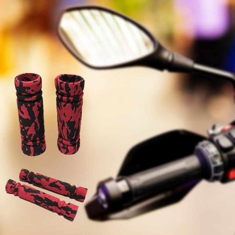 1 set Capacă pentru mânerul clapetei de accelerație Huse anti-alunecare pentru mânerul de frână Capaci universale moale din burete de camuflaj pentru pârghie de frână pentru motocicletă