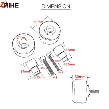 για Duke 390 2013-2021 & Rc Πίσω & Μπροστινό Πλαίσιο Τροχού Slider Μοτοσικλέτας Πλαίσιο Slider Crash Pads Προστασία Duke125 Duke 200 390