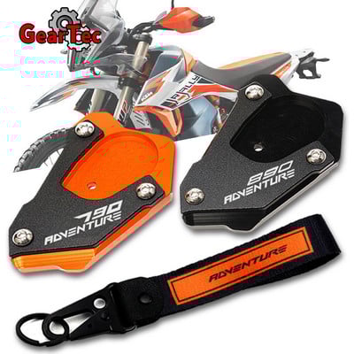A KTM 790 Adventure RS 2020 890 Adventure R 2021 motorkerékpár-tartozékok Kickstand oldalsó állvány hosszabbítóhoz Nagyító alátét kulcstartó