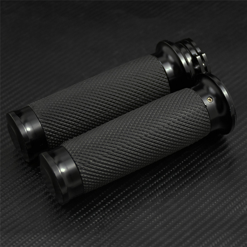 Motorkerékpár fekete 25 mm-es 1"-es kormány markolat fogantyú Harley Touring Dyna Sportster Softail XL 883 1200 VRSC XR Road Kinghez