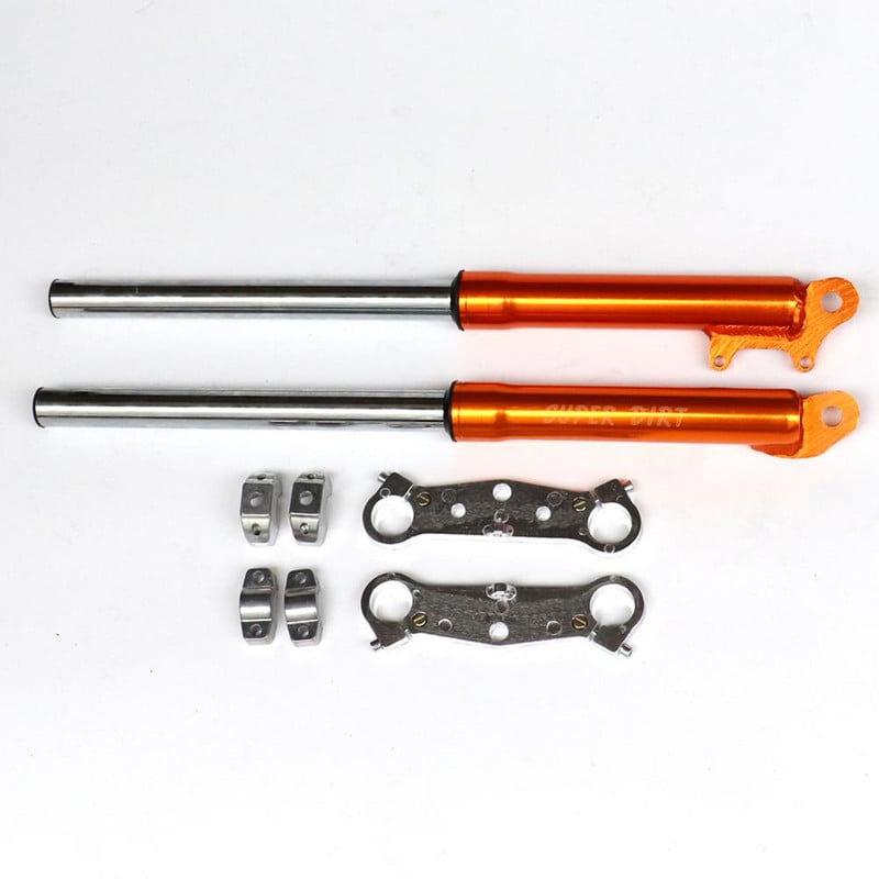 Kétütemű első villa felfüggesztés lengéscsillapító háromszoros fára szerelhető bilincsekhez Thumpster kormányhoz Dirt Bike 49cc