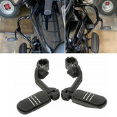 Nastaviteľné 32 mm 1,25" motocyklové krátke šikmé diaľničné ochranné stupačky pre Harley Touring Honda univerzálne krátke stupačky