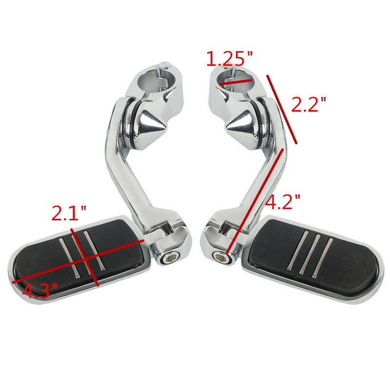 Nastaviteľné 32 mm 1,25" motocyklové krátke šikmé diaľničné ochranné stupačky pre Harley Touring Honda univerzálne krátke stupačky