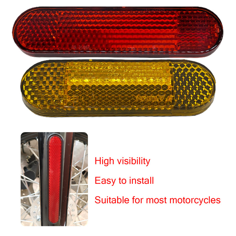 1 pár červených reflektorov, plastových reflektorov na nákladné autá, motocykle, štvorkolky, terénne bicykle, auto, bezpečnostné výstražné vidlicové reflektory na motocykel