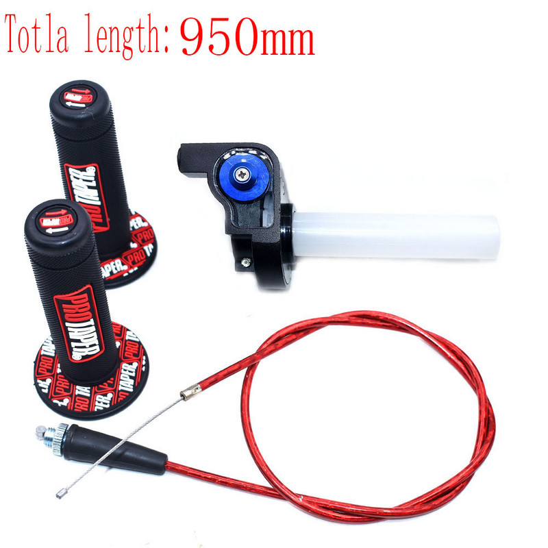 Motociklo rankenos su 1/4 greito pasukimo droselio nustatymų 1200 mm droselio trosu, skirtu PRO TAPER vairo purvo duobės motociklo motokroso dalims