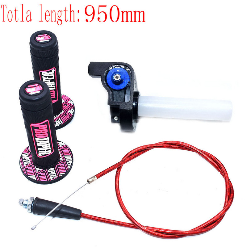 Motociklo rankenos su 1/4 greito pasukimo droselio nustatymų 1200 mm droselio trosu, skirtu PRO TAPER vairo purvo duobės motociklo motokroso dalims