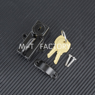 Motorkerékpár univerzális 7/8"-os 22 mm-es kormányra rögzíthető sisakzár 2 kulccsal fekete/króm Harley Dyna Softail Touring Kawasakihoz