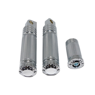 Motocyklové pedále na opierku nohy, radiace páky, kolíky na nechty, čierne/chrómové pre Harley Touring Sportster XL 883 1200 Dyna Softail Custom