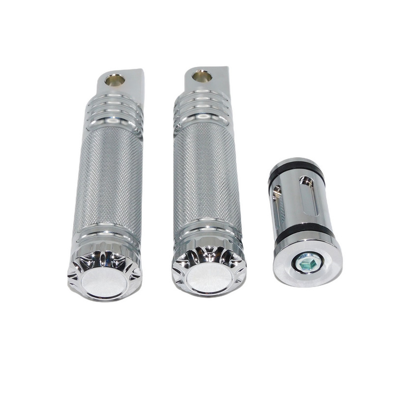 Motocyklové pedále na opierku nohy, radiace páky, kolíky na nechty, čierne/chrómové pre Harley Touring Sportster XL 883 1200 Dyna Softail Custom