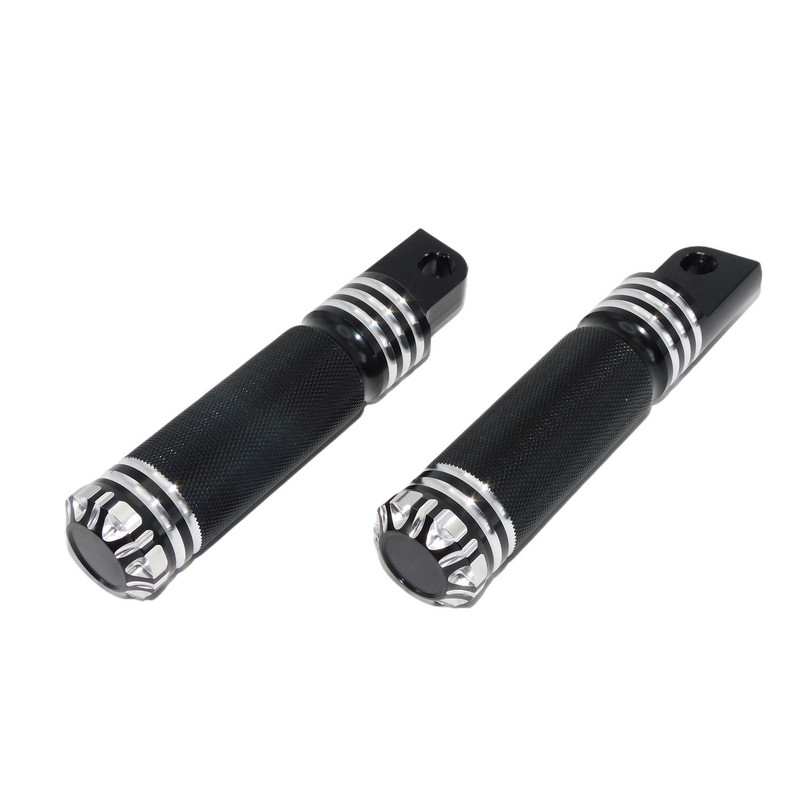 Motocyklové pedále na opierku nohy, radiace páky, kolíky na nechty, čierne/chrómové pre Harley Touring Sportster XL 883 1200 Dyna Softail Custom