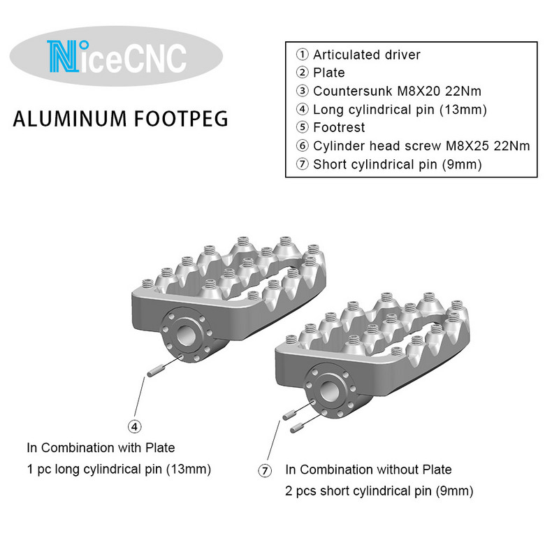 Kojų kaiščiai Kojų atramos pėdų atramų pedalai BMW R1200GS LC Adv R 1250 GS Adventure R1100GS 1150GS F650GS F700GS F800GS R1200GS