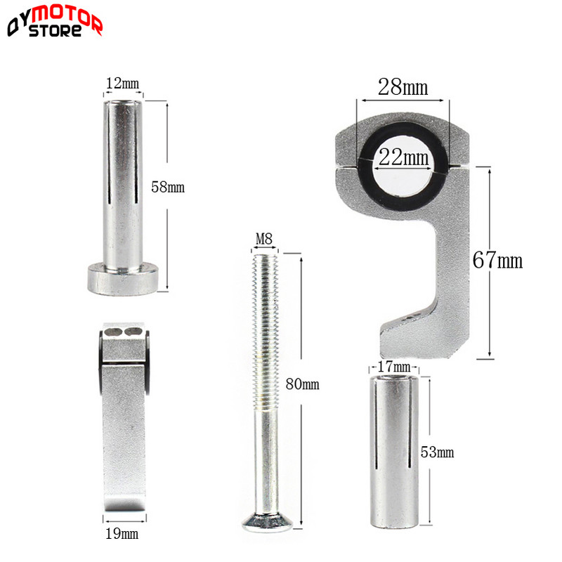 Motorkerékpár kézvédő konzol rögzítő konzol tartó 22 / 28 mm fogantyú utólag beépíthető tartó kézvédő alkatrészek ingyenes szállítás