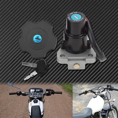 Sada krytov palivovej nádrže pre motocykle, kľúč od spínača zapaľovania, čierna pre Yamaha TW200 XT225 Serow 225 XT600 DT200 DT200R