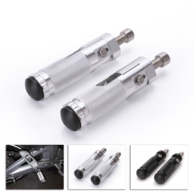 2db Black Sliver CNC alumínium univerzális motoros motorkerékpár összecsukható lábtartók lábtartók lábtartók csapok hátsó pedálkészlet alkatrészei