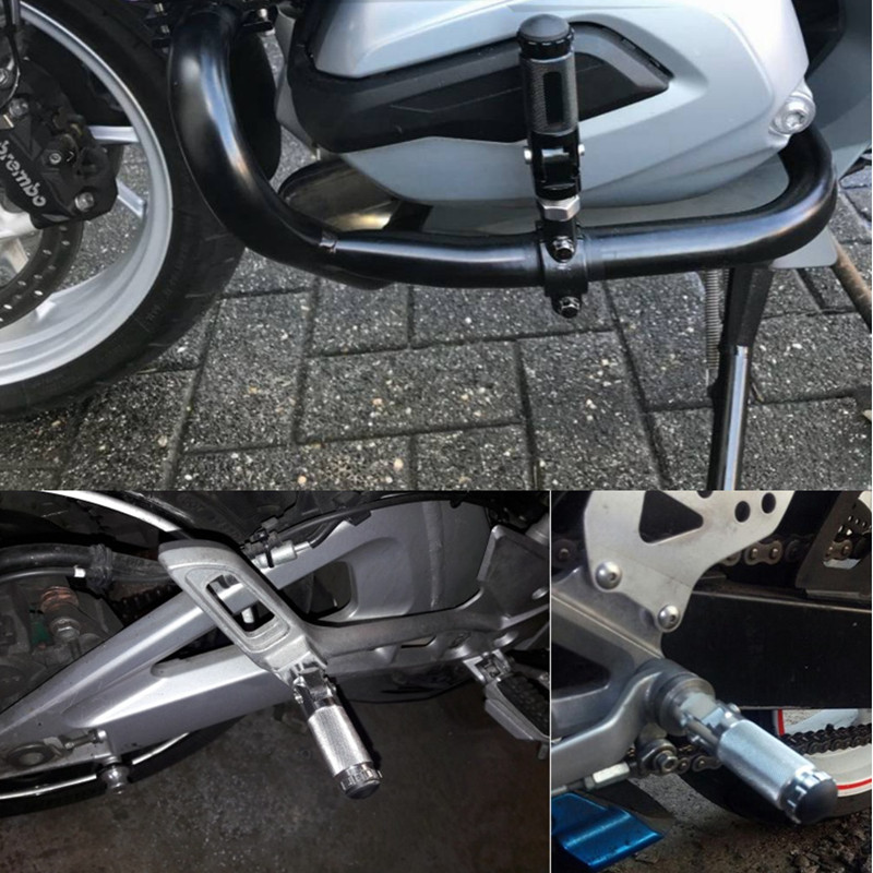 2db Black Sliver CNC alumínium univerzális motoros motorkerékpár összecsukható lábtartók lábtartók lábtartók csapok hátsó pedálkészlet alkatrészei