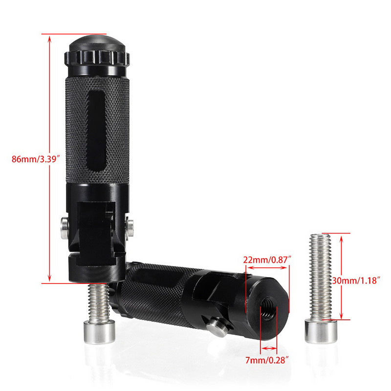 2db Black Sliver CNC alumínium univerzális motoros motorkerékpár összecsukható lábtartók lábtartók lábtartók csapok hátsó pedálkészlet alkatrészei