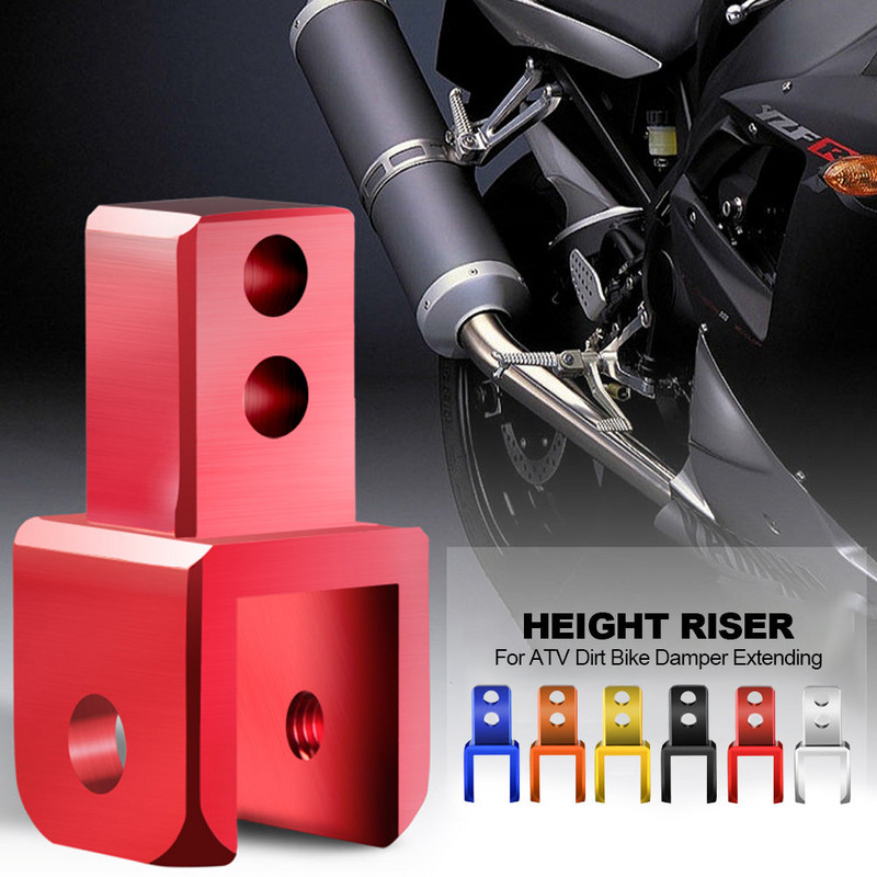 Motorkerékpár lengéscsillapító-magasító Adapter Alkatrészek Horog ATV Dirt Bike robogó Moped Buggy Go Kart lengéscsillapító meghosszabbító CNC