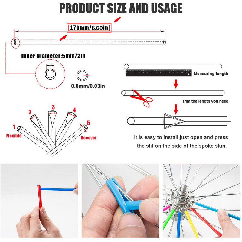 36 tk universaalne mootorratta mustusratta ratta velje kodarakatted, kattetorud, dekoratiivkaitsekomplekt Yamaha Honda pit bike`ile