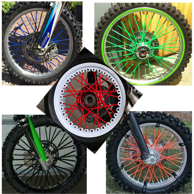 36 tk universaalne mootorratta mustusratta ratta velje kodarakatted, kattetorud, dekoratiivkaitsekomplekt Yamaha Honda pit bike`ile